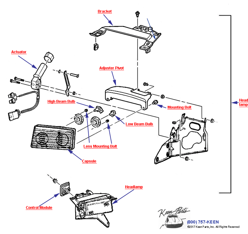 Headlamps- Not Rule of Road/Emark Diagram for a 2004 Corvette