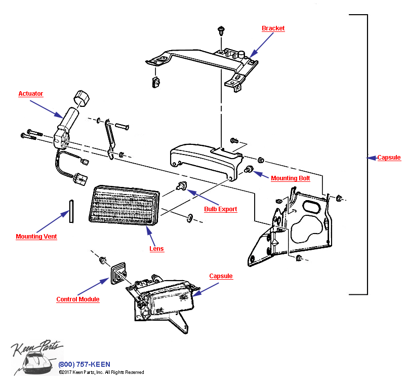 Headlamps- With Rule of Road/Emark Diagram for a 2003 Corvette