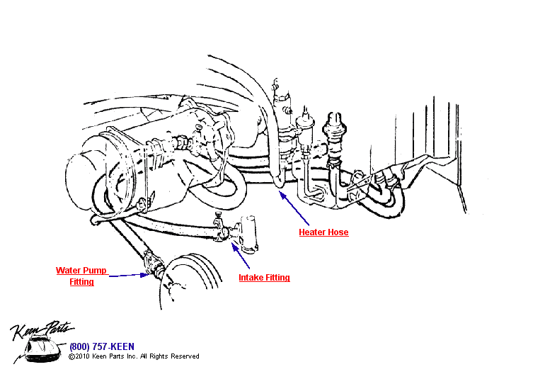 Heater Hoses (with AC) Diagram for a 1978 Corvette