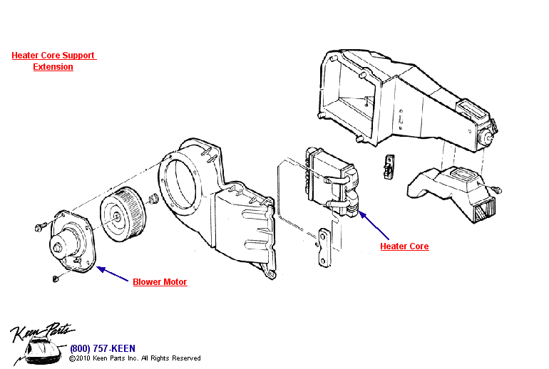 Heater Assembly Diagram for a 1978 Corvette