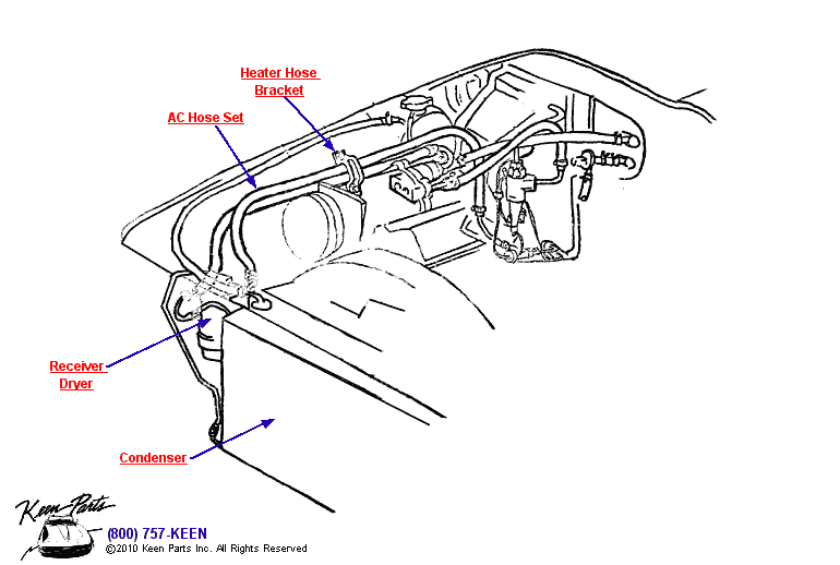 AC Hoses &amp; Condenser Diagram for a 2023 Corvette