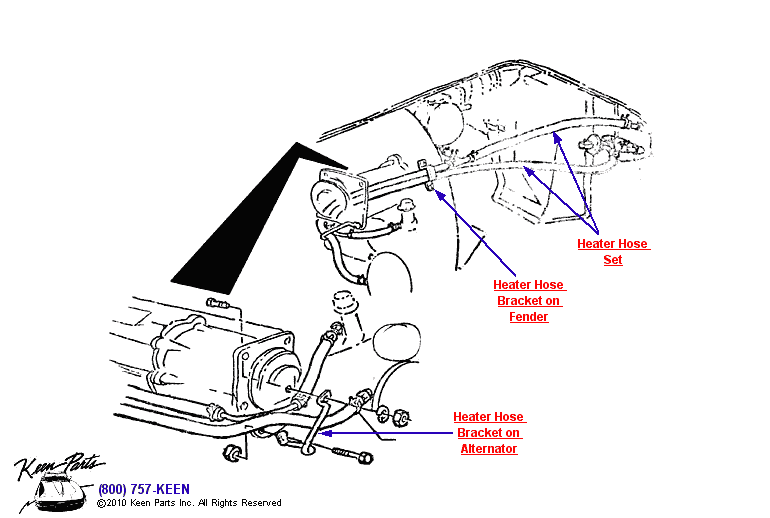 AC Heater Hoses Diagram for a 1965 Corvette