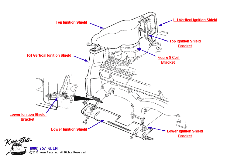 Ignition Shielding Diagram for a 2010 Corvette