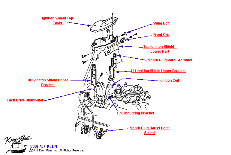 Ignition Shielding Diagram for a 1964 Corvette