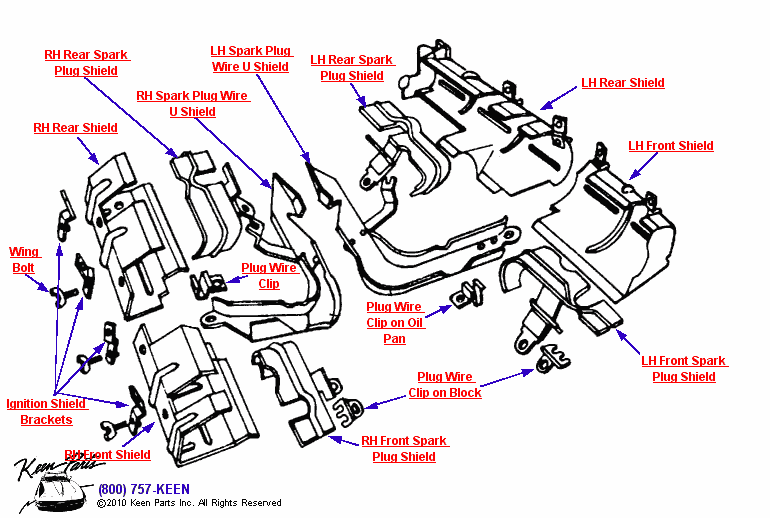 Lower Ignition Shielding Diagram for a C2 Corvette