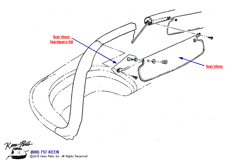 Sun Visor Diagram for a 1956 Corvette
