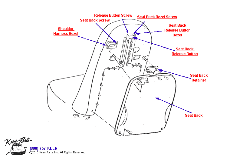 Seat Back Diagram for a 1969 Corvette
