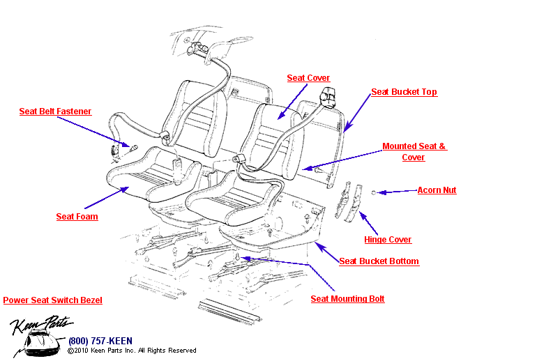 Seats Diagram for a 1984 Corvette
