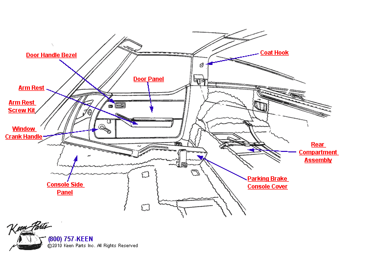 Interior Diagram for a 2020 Corvette