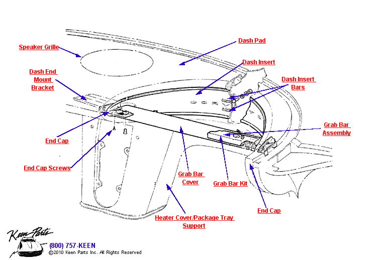 Grab Bar Diagram for a 1976 Corvette