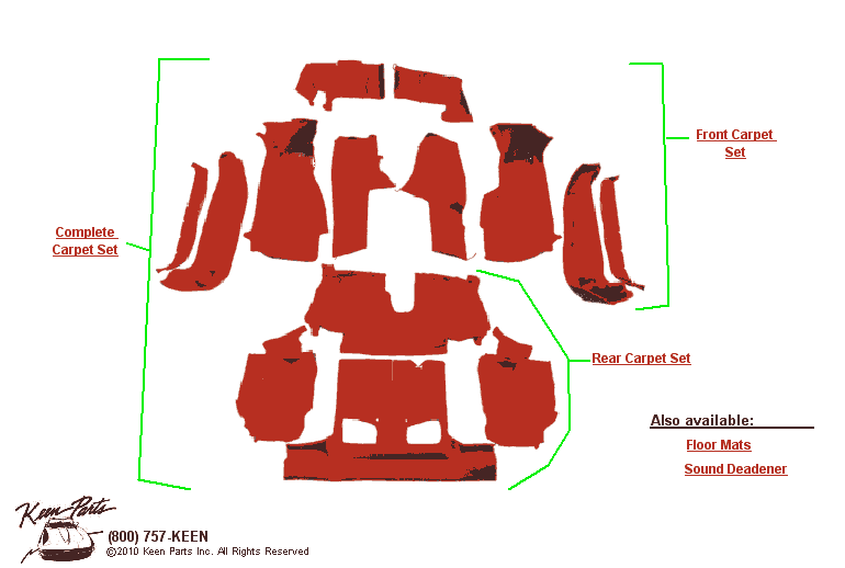 Convertible Carpet Sets Diagram for a 2011 Corvette