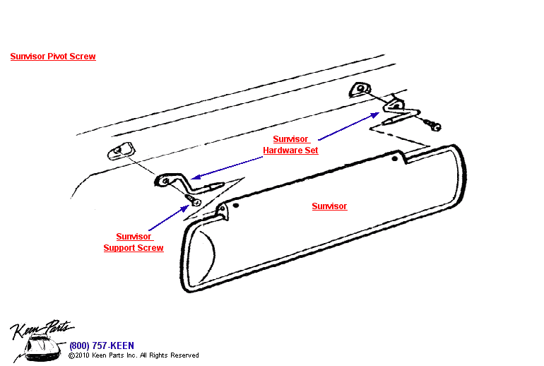 Sunvisor Diagram for a 1980 Corvette