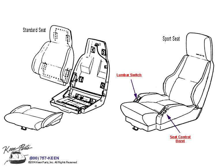Seats Diagram for a 1994 Corvette