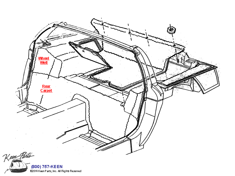 Rear Carpet Diagram for a 2009 Corvette