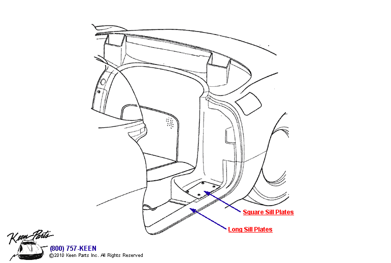Sill Plates Diagram for a 1985 Corvette