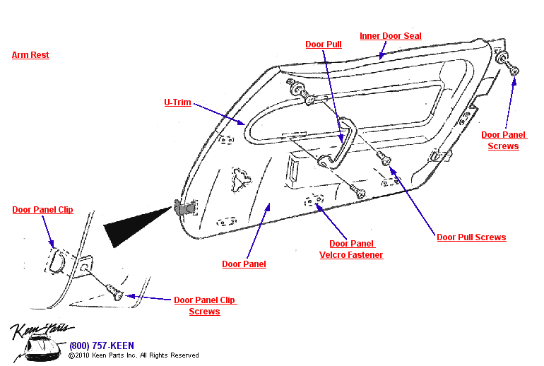 Standard Door Panel Diagram for a 2010 Corvette