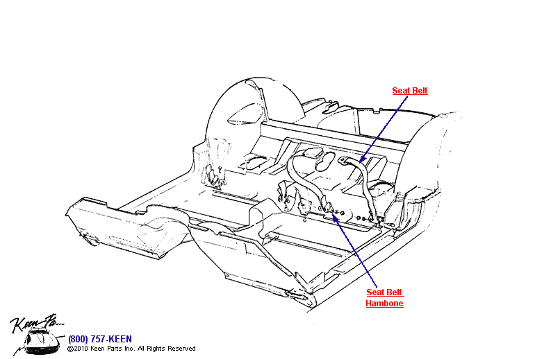 Seat Belts Diagram for a 1999 Corvette
