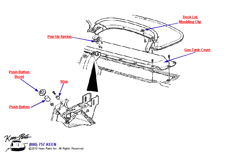 Deck Lid Opener Diagram for a 1960 Corvette