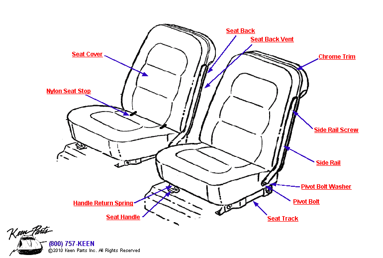 Seats Diagram for a 2023 Corvette
