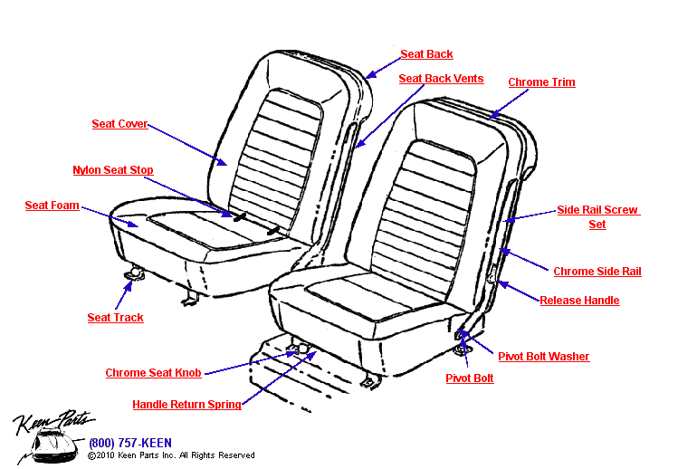 Seat Diagram for a 2018 Corvette