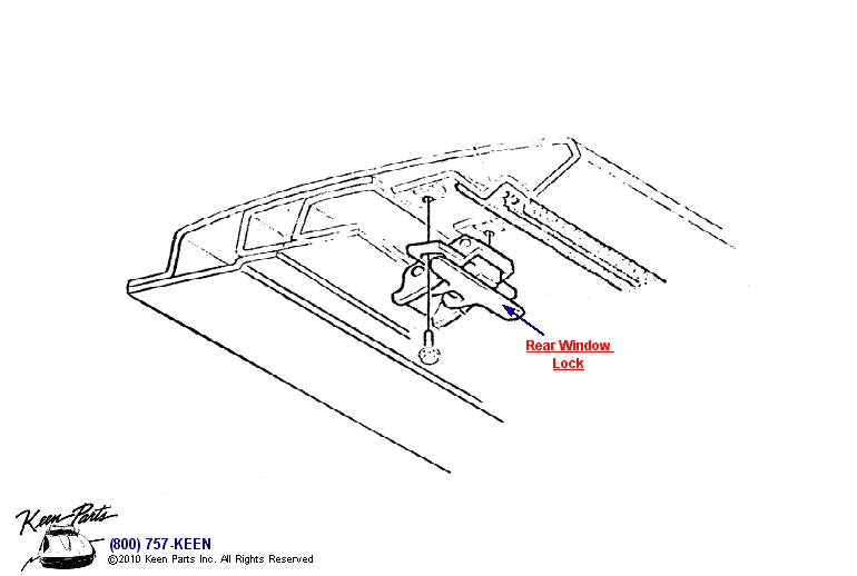 Rear Window Lock Diagram for a 1970 Corvette