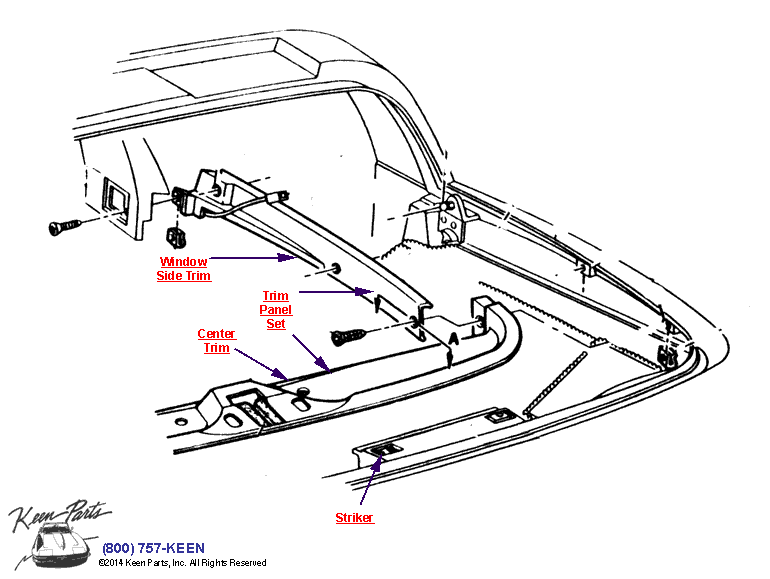 Rear Window Trim Diagram for a 2009 Corvette