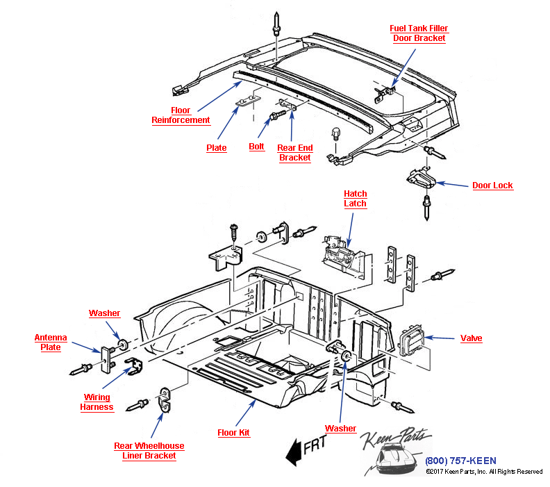 Compartment / Rear Storage- Hardtop Diagram for a 1988 Corvette