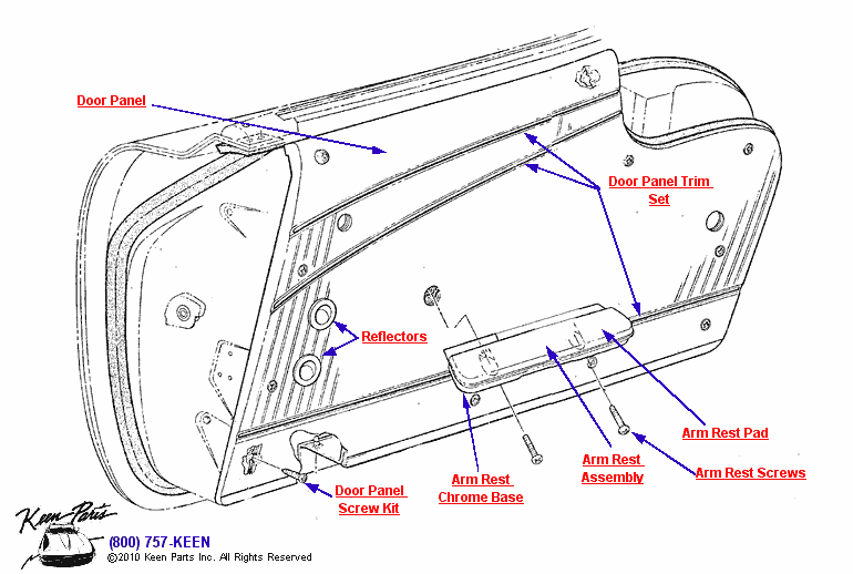 Door Panel Diagram for a 1956 Corvette