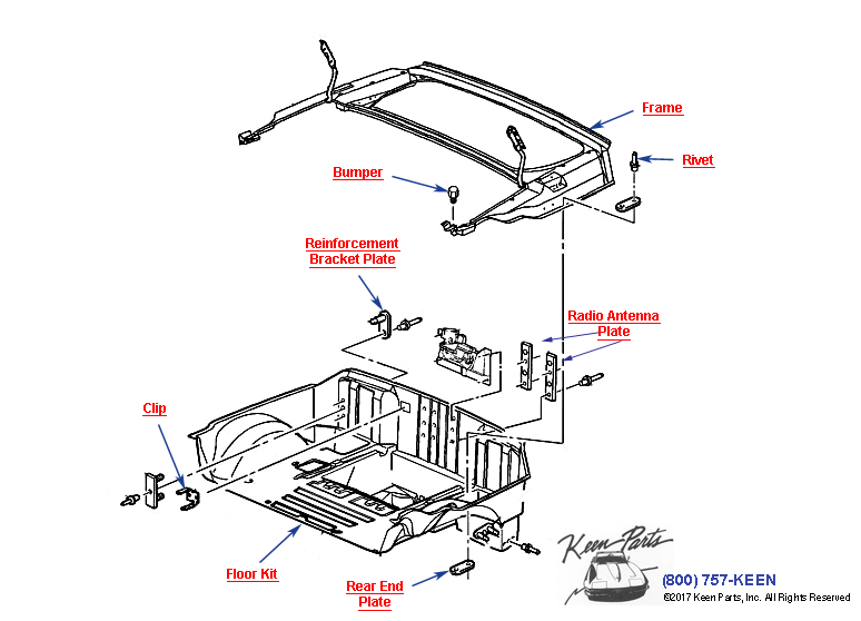 Compartment / Rear Storage- Convertible Diagram for a 2001 Corvette