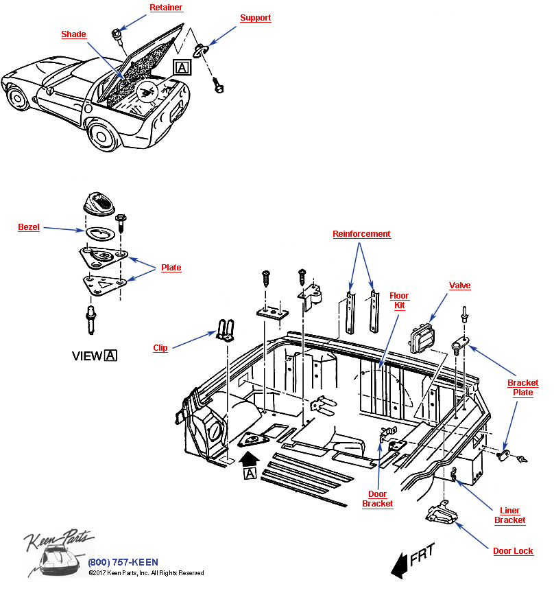 Compartment/Rear Storage- Hardtop Diagram for a 1975 Corvette