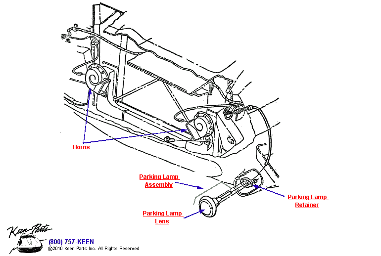 Parking Lamps Diagram for a 1999 Corvette