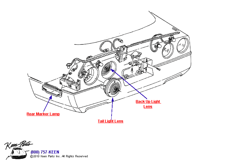 Rear Lights Diagram for a 1985 Corvette