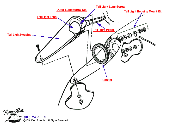 Tail Light Diagram for a 1967 Corvette