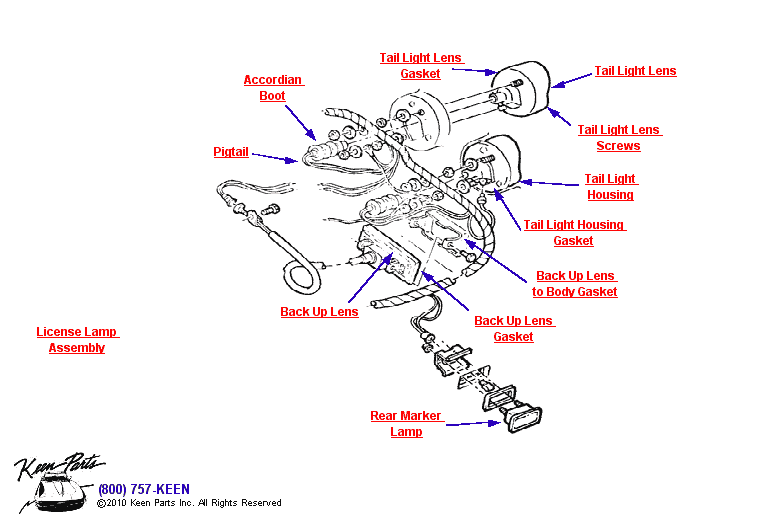 Tail Lights Diagram for a 2019 Corvette