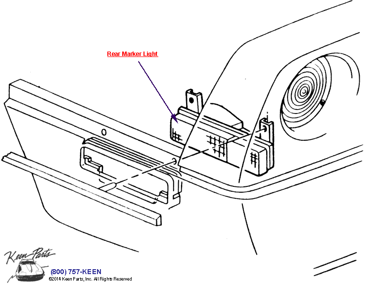 Rear Marker Light Diagram for a 1986 Corvette