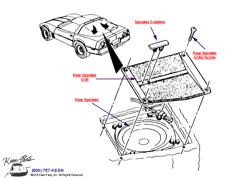 Rear Speakers Diagram for a 2009 Corvette