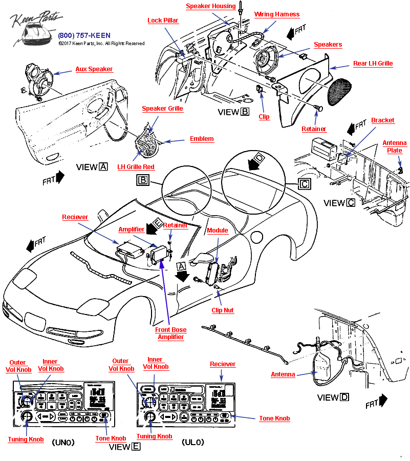 Audio System Diagram for a 2019 Corvette