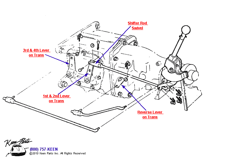 4 Speed Control Rods Diagram for a 1961 Corvette