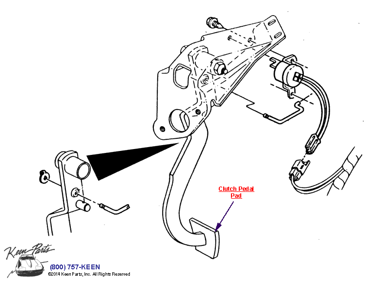 Clutch Pedal Diagram for a C4 Corvette