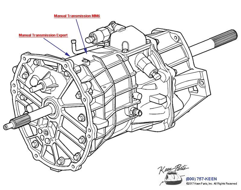 6-Speed Manual Transmission Diagram for a 2024 Corvette