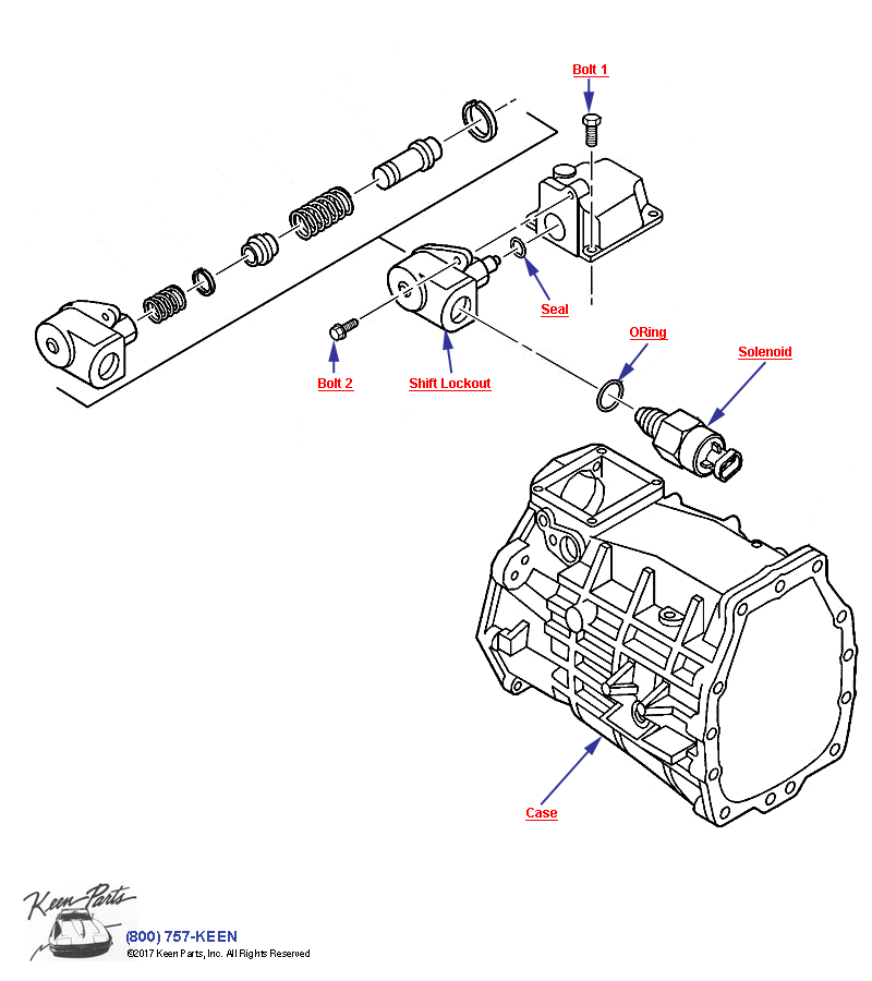 6-Speed Manual Transmisison Reverse Lockout Diagram for a 1999 Corvette