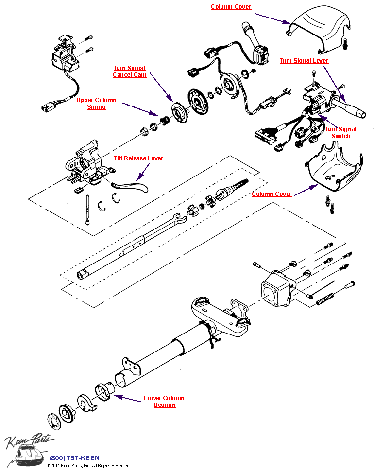 Steering Column Diagram for a 2024 Corvette