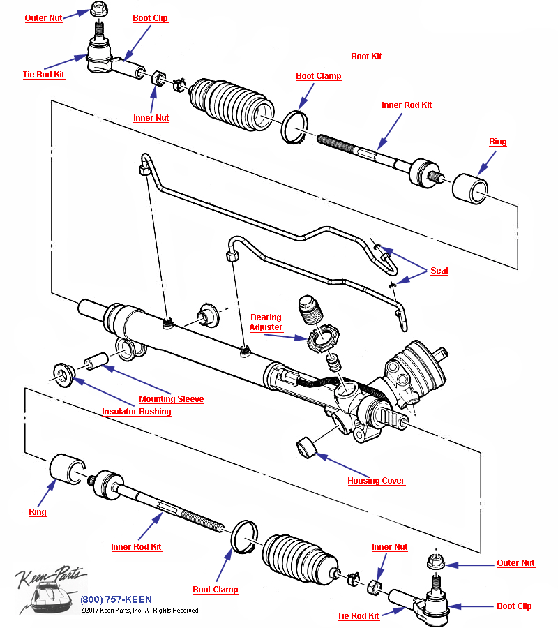 Steering Gear Assembly Diagram for a 1985 Corvette