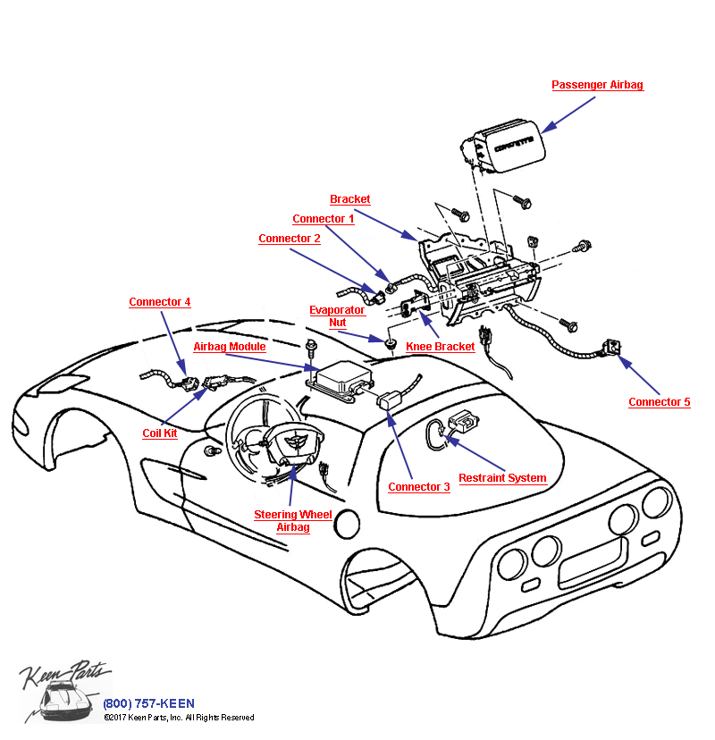 Inflatable Restraint System Diagram for a 1982 Corvette