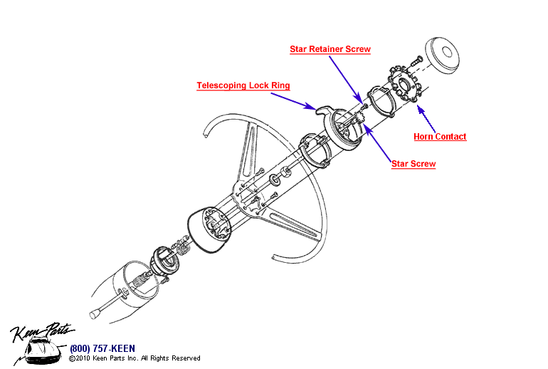 Telescoping Steering Shaft Diagram for a 1996 Corvette