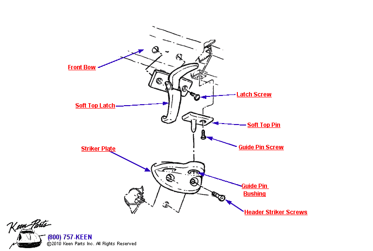 Front Lock &amp; Striker Diagram for a 2011 Corvette