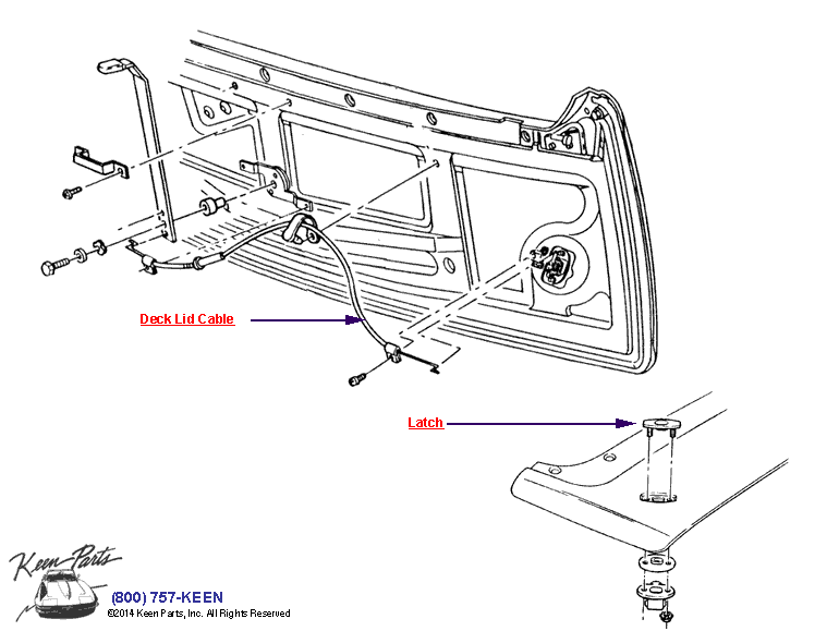 Deck Lid Diagram for a 1992 Corvette