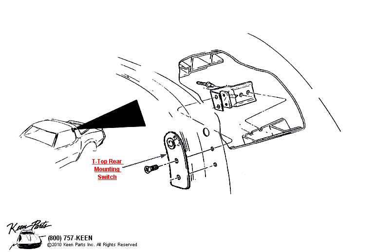 T-Top Mounting Switch Diagram for a 2001 Corvette