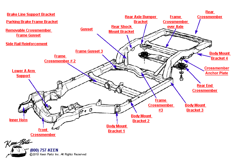 Frame Diagram for a 1974 Corvette