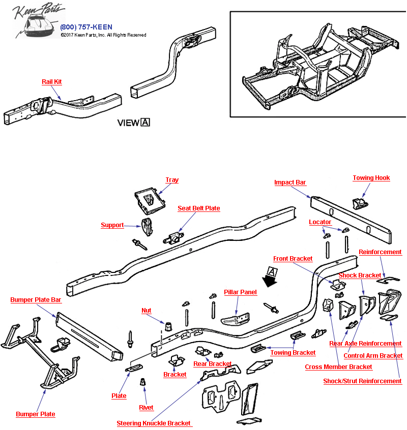 Frame Assembly Diagram for a 1979 Corvette